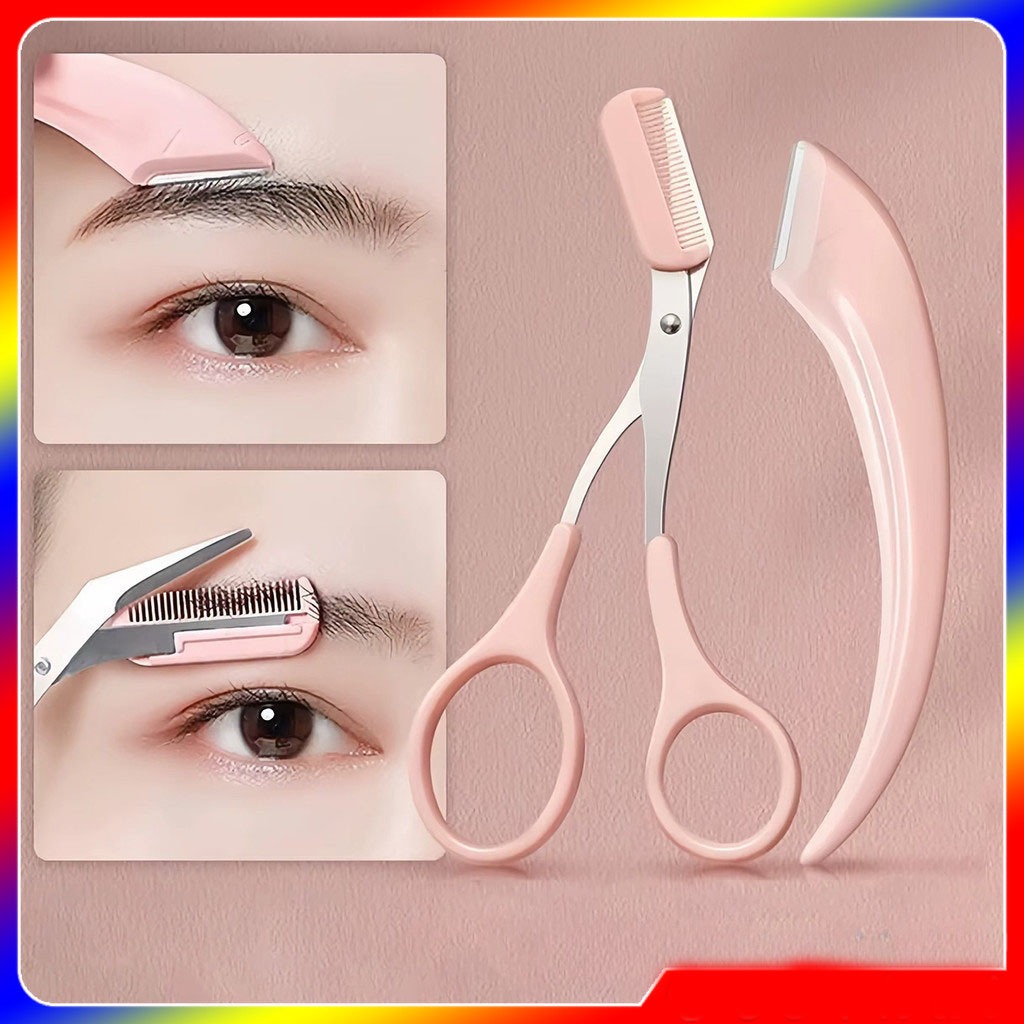 5 ชิ้นขายส่ง มีดโกนกันคิ้วผู้หญิง กรรไกรตัดขนคิ้ว ชุดที่เล็มขนคิ้ว เหมาะสำหรับมือใหม่ Eyebrow Razor