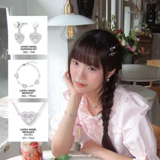 เซ็ทต่างหู Lovely Angel Earrings Set ก้านเงินแท้ S925 - The green Box