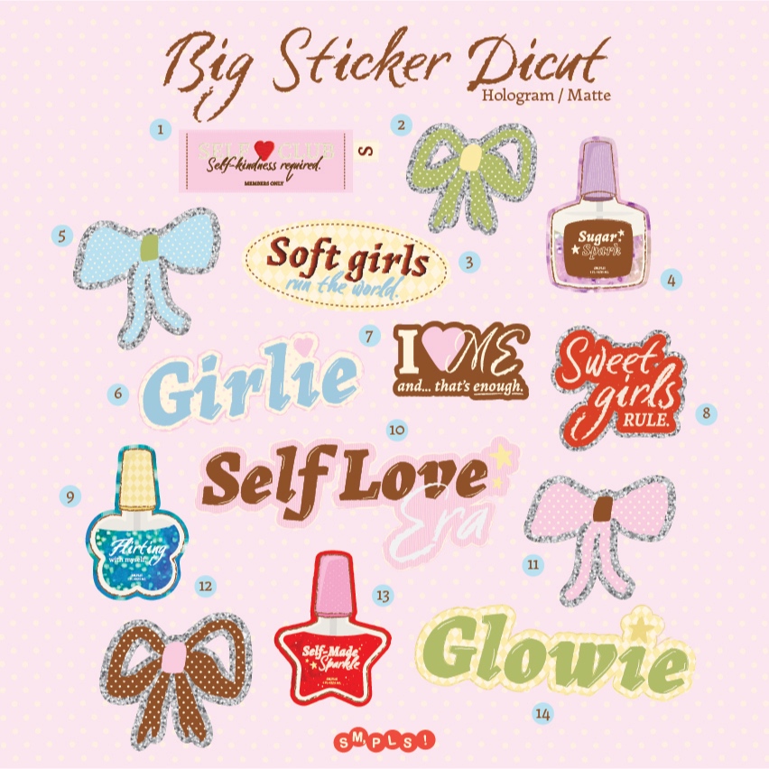Jumbo Sticker สติกเกอร์ด้าน/Hologram แยกชิ้น l Girlie Kit Col. - SM,PLS!
