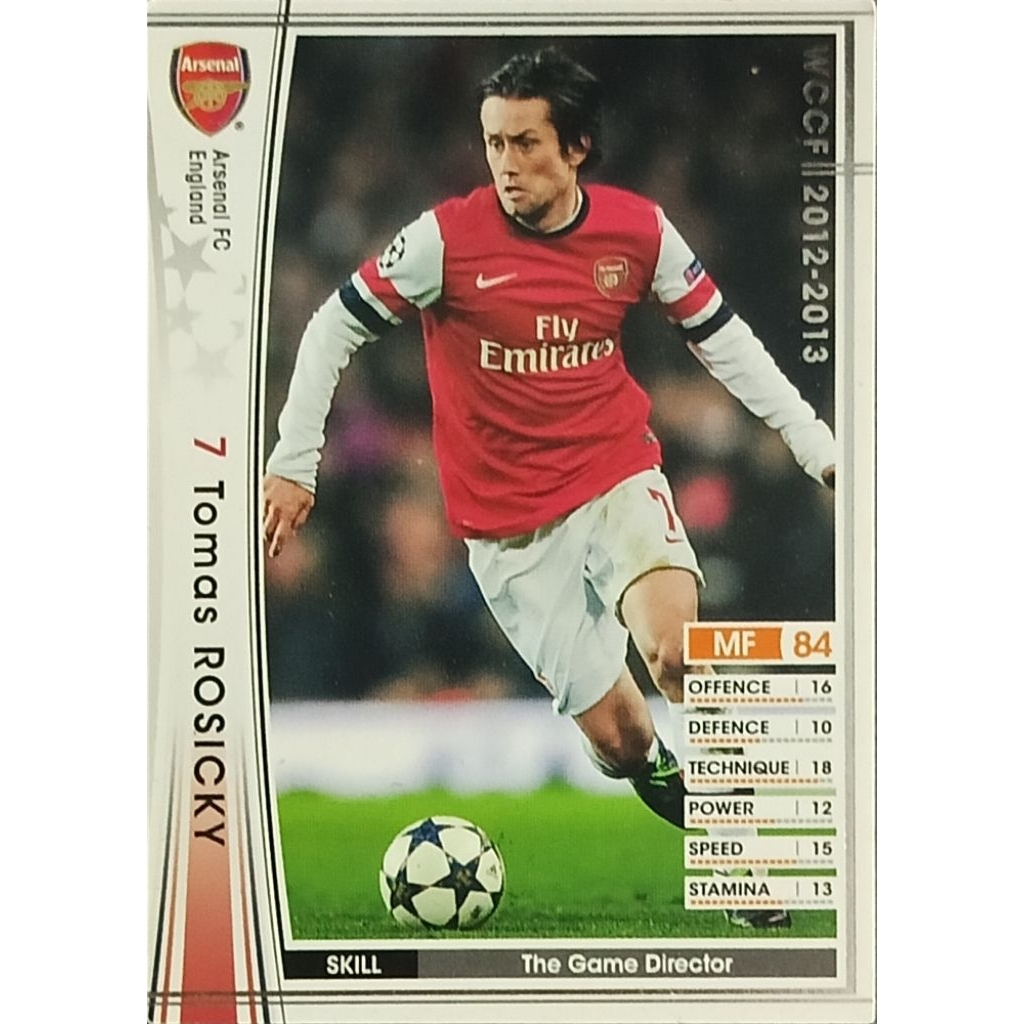 Tomas rosicky arsenal wccf footbal card