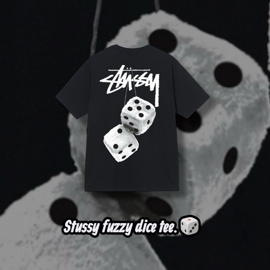 Stussy fuzzy dice tee. US.