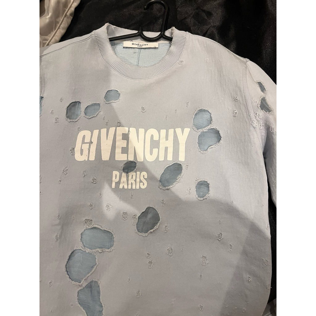Givenchy Light Blue Distressed Sweater (S)