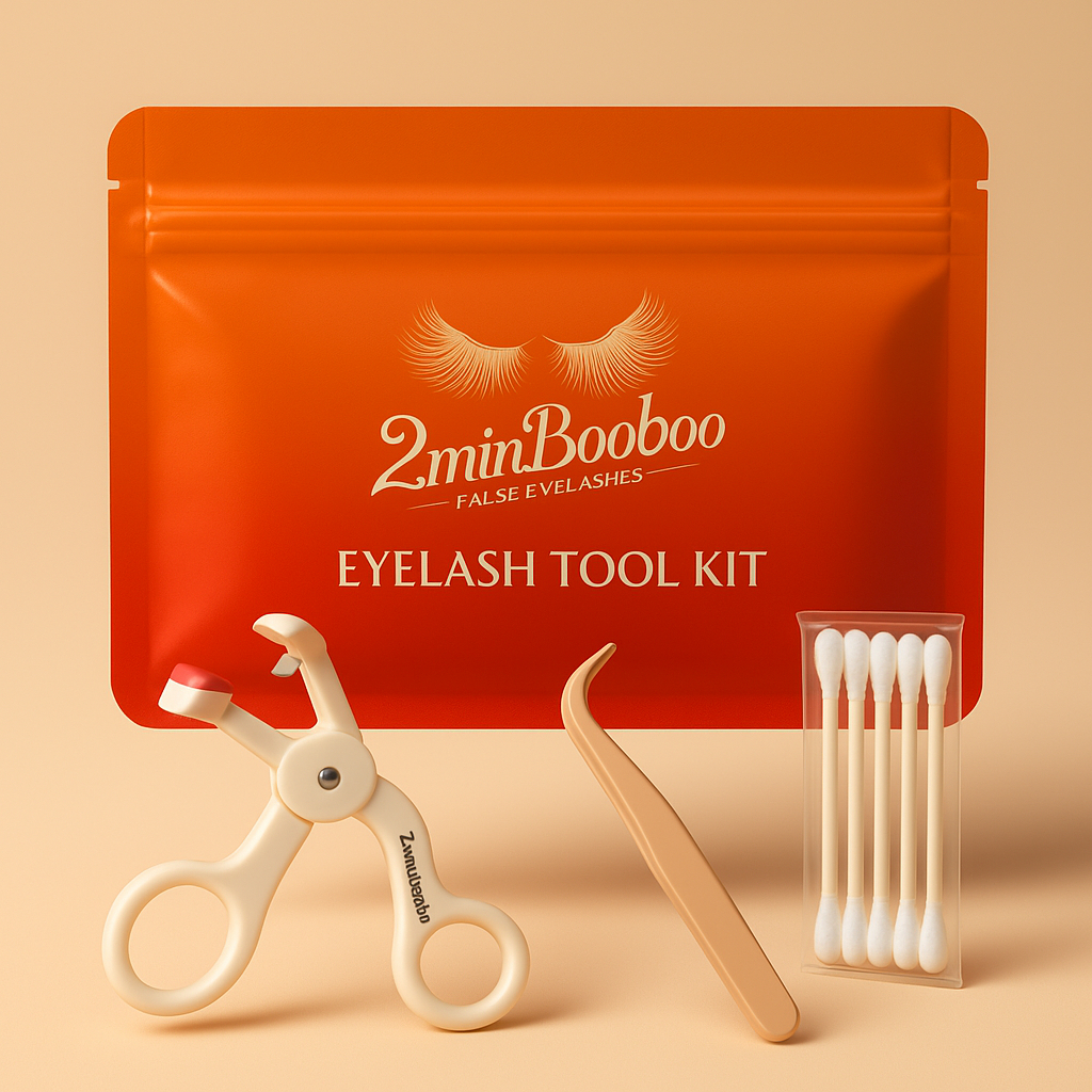 2minBooboo ชุดอุปกรณ์สำหรับติดขนตาปลอม (ในชุดประกอบด้วย ที่หนีบขนตา แหนบ สำลี)