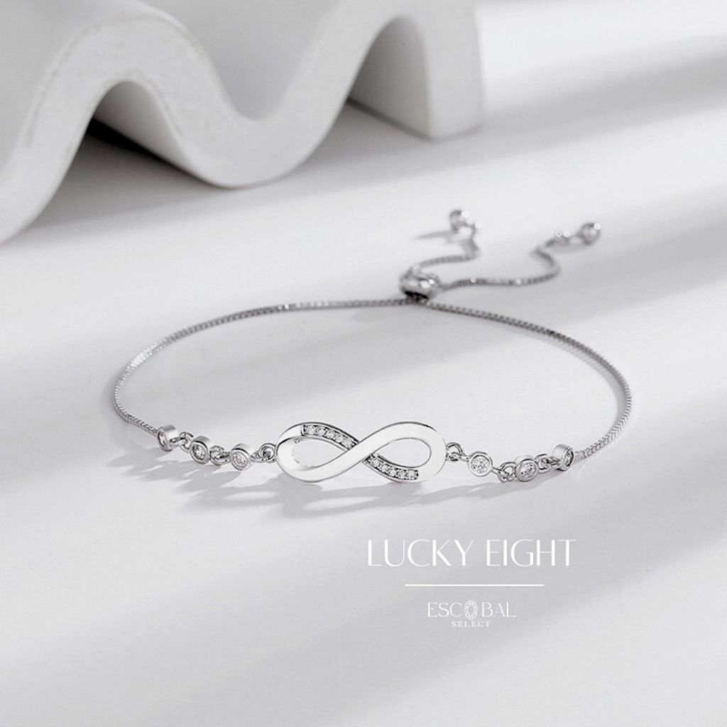 ESCOBAL ข้อมือเงิน Lucky Eight กำไลแฟชั่น สร้อยข้อมือเพชร สร้อยข้อมือเงิน สร้อยข้อมือคู่ วาเลนไทน์