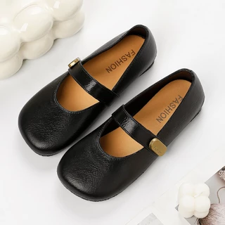 พร้อมส่งจากไทย【9124】รองเท้าหนังPUทรงแมรี่เจนแบบสวมสไตล์เจ้าหญิงน่ารักสุดๆ(ควร+1ไซส์เพิ่ม ) tobo