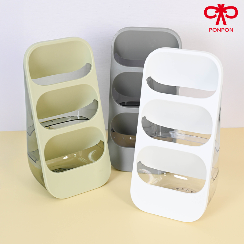 PONPON ชั้นวางอเนกประสงค์ 3 ช่อง มินิมอล เรียบง่าย จัดระเบียบได้ทุกมุม (ตั้งโต๊ะ)