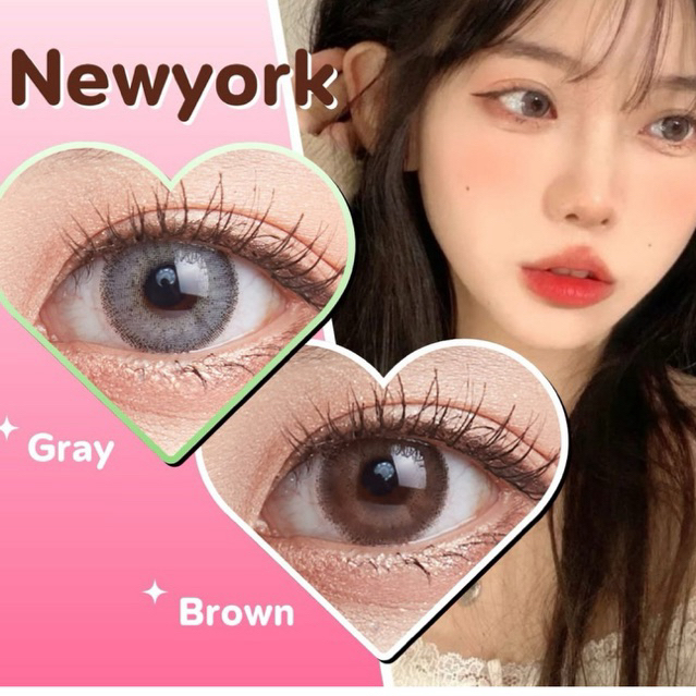 คอนแทคเลนส์ สายฝอ รุ่น New york สายตา+ปกติ Prettydoll 0.00 ถึง - 6.00 (COD) เลนส์นิ่มสบายตา ฟรีตลับ