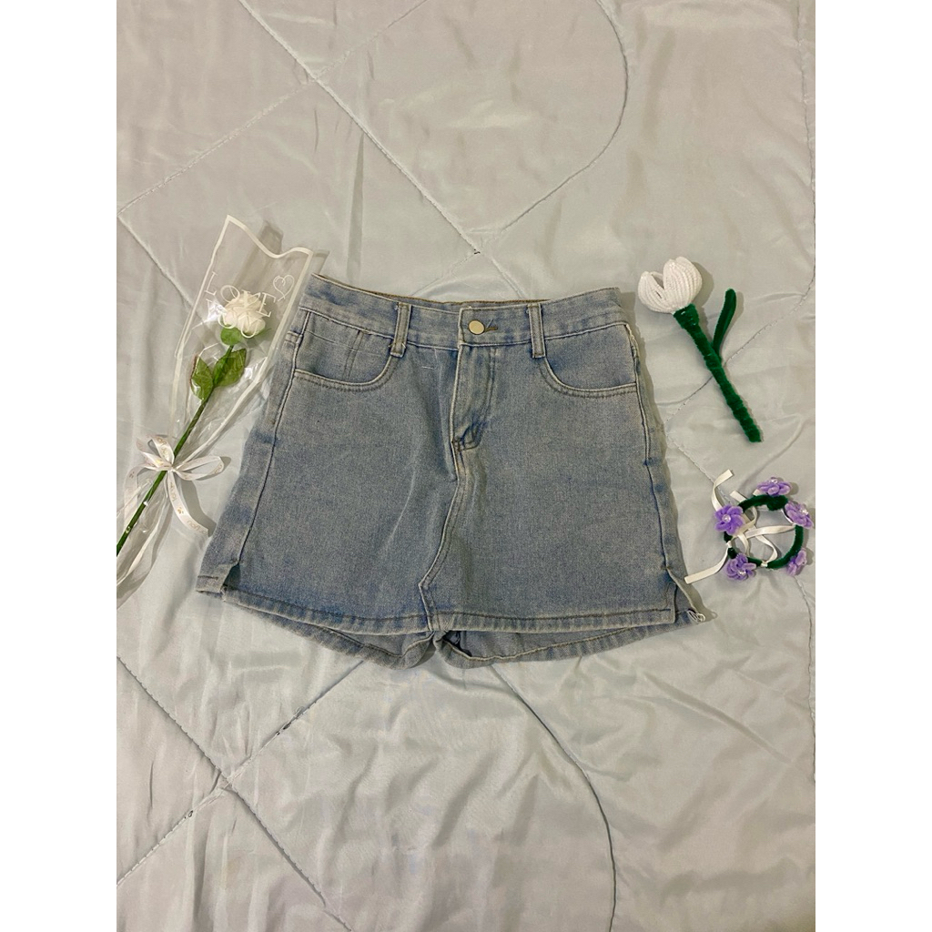 กระโปรงกางเกงยีนส์ เอวสูง สไตล์เกาหลี Beberlin ไซส์M 💙
