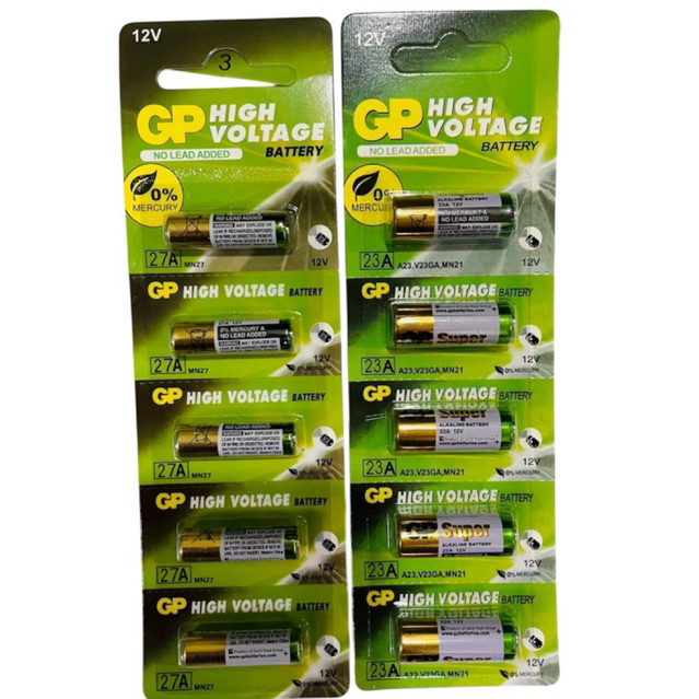 ถ่านรีโมท GP23A/AEหรือGP27A/AE 12V แผง5ก้อน(ของใหม่ล็อตใหม่)