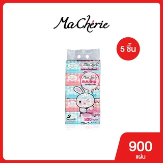 (1 แพ็ค/5 ห่อ) Ma Cherie - กระดาษเช็ดหน้า หนานุ่ม 2 ชั้น ซึมซับดี ไม่เป็นขุย 180 แผ่น