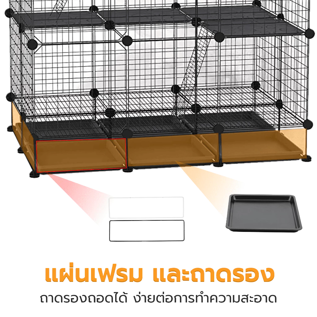 Petus ชิ้นส่วนคอก DIY สัตว์เลี้ยง แผ่น-เสา-ประตู-ล็อก ปรับขนาดได้ thumbnail 7
