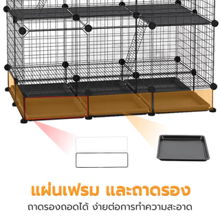 Petus ชิ้นส่วนคอกสัตว์เลี้ยง DIY อุปกรณ์เสริมคอกสัตว์ ข้อต่อ แผ่นคอก ประตูคอก ประกอบได้ สีขาว/ดำ