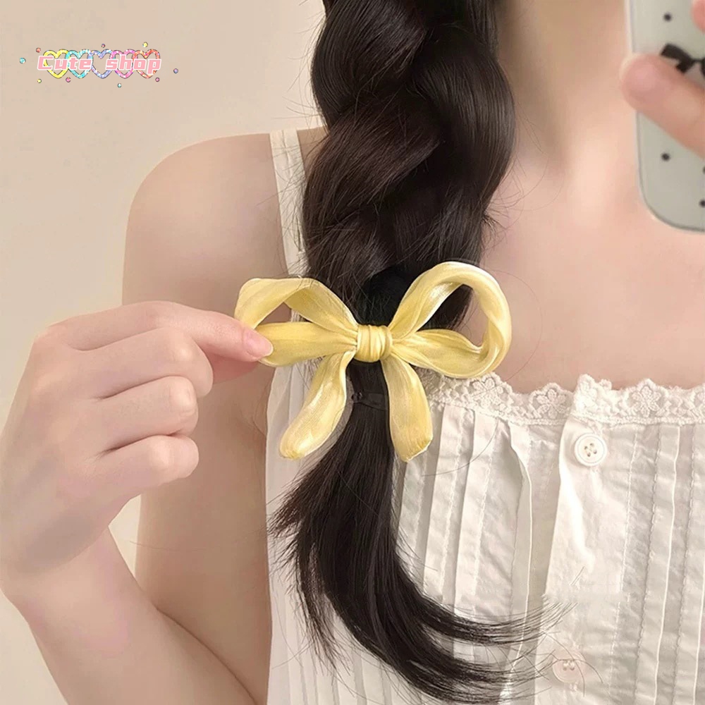 กิ๊บติดผม  สไตล์เกาหลี  น่ารัก  โบว์สีสันสดใส   วัสดุออร์แกนซ่า ส่งไวจากไทย