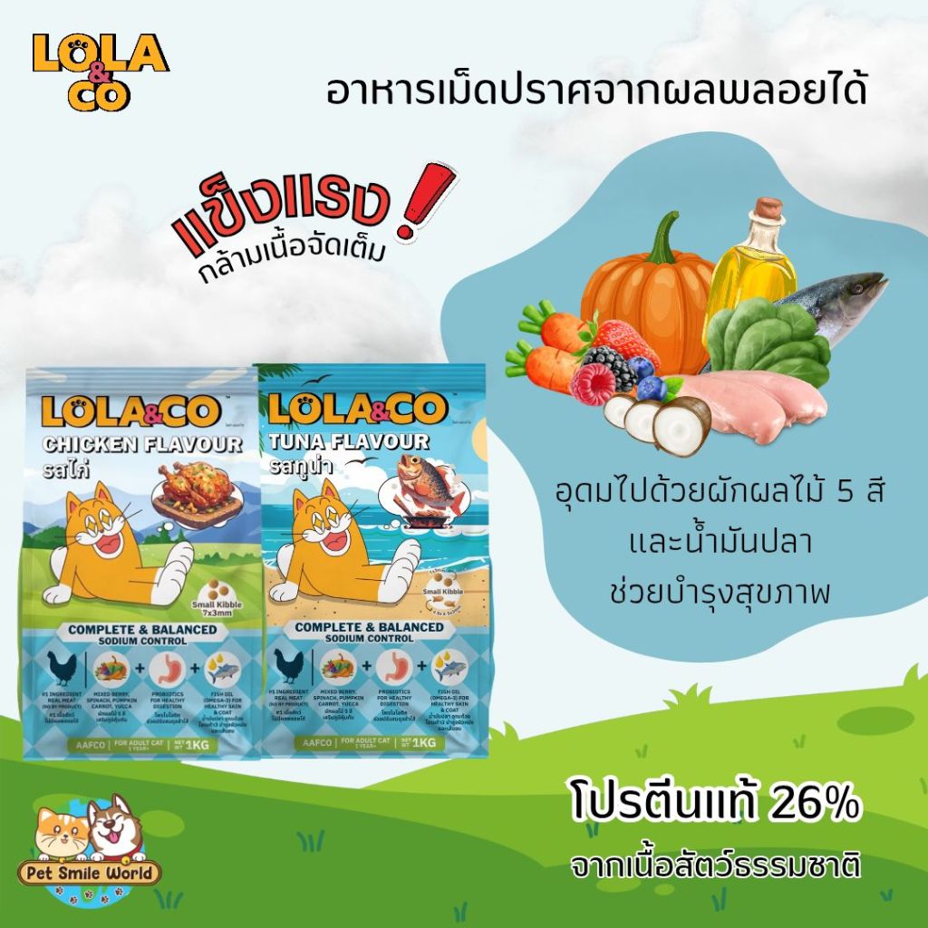 Lola & Co อาหารแมวแบบเม็ด สูตร Complete & Balanced ขนาด 1Kg