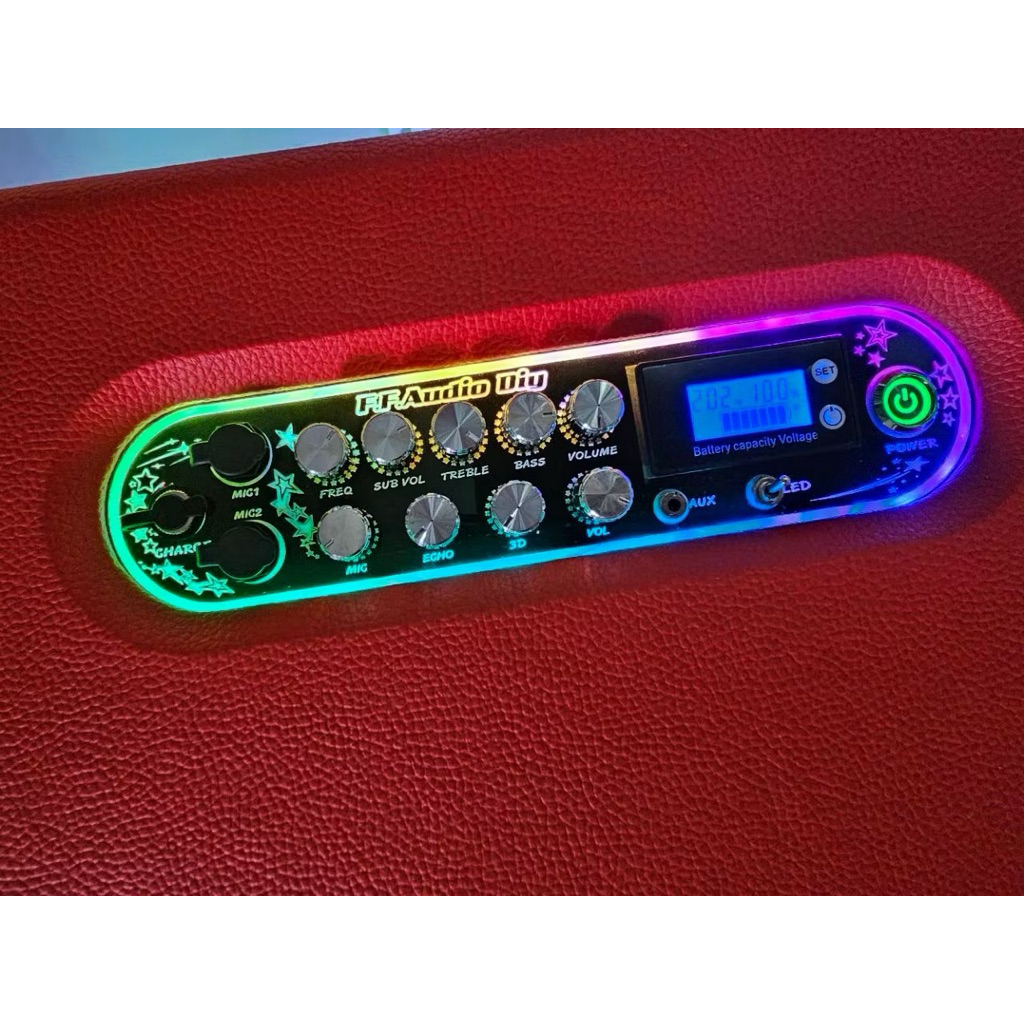 เพลทไฟปรีไมค์ zk amp วัดแบตดิจิตอล(ลายดาว) ใส่ช่องเพลท 25x5