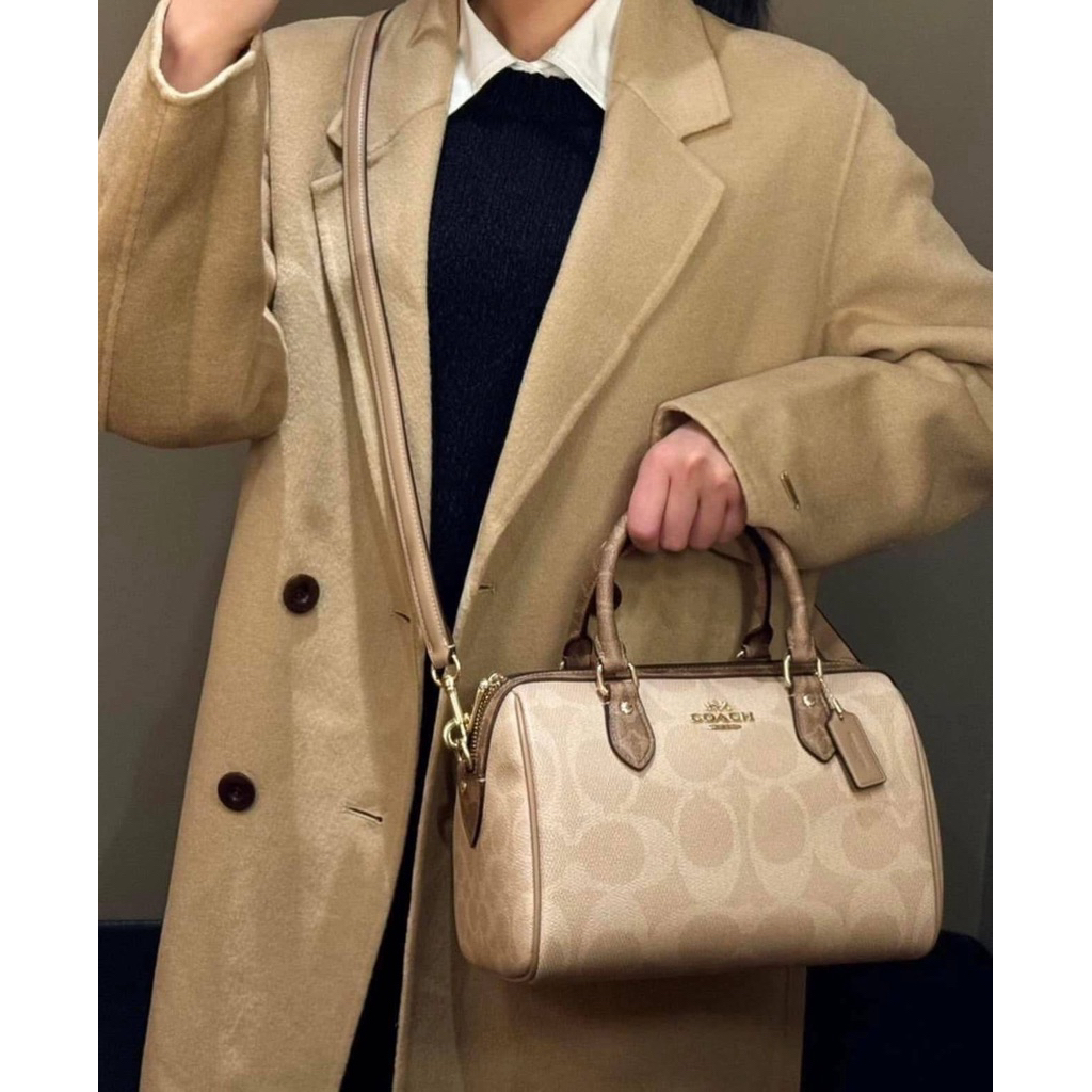 Coach Rowan Satchel Bag In Blocked Signature Canvas Style no. CY679