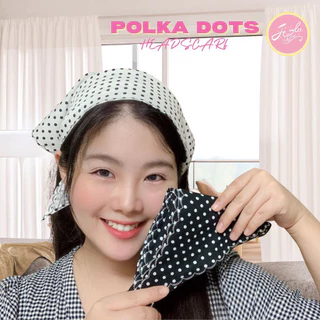 Jolie Wiwii ผ้าโพกผมลายจุด ผ้าพันคอลายจุด ผ้าโพกหัว ผ้าโพกศีรษะ Polka Dots