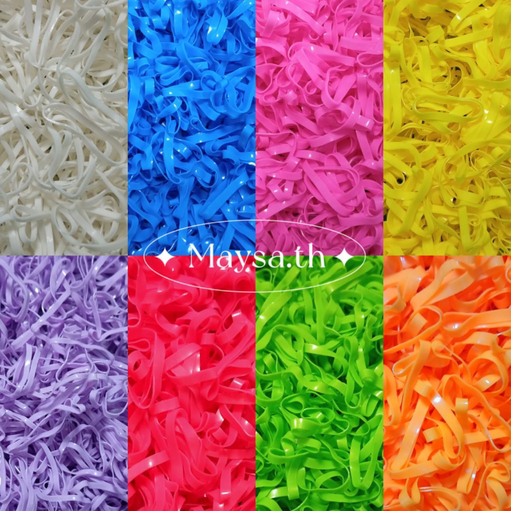#ยางรัดผมสีพื้น ยางรัดสีเดียวล้วน เส้นใหญ่ 200-300/เส้นกลาง350-450