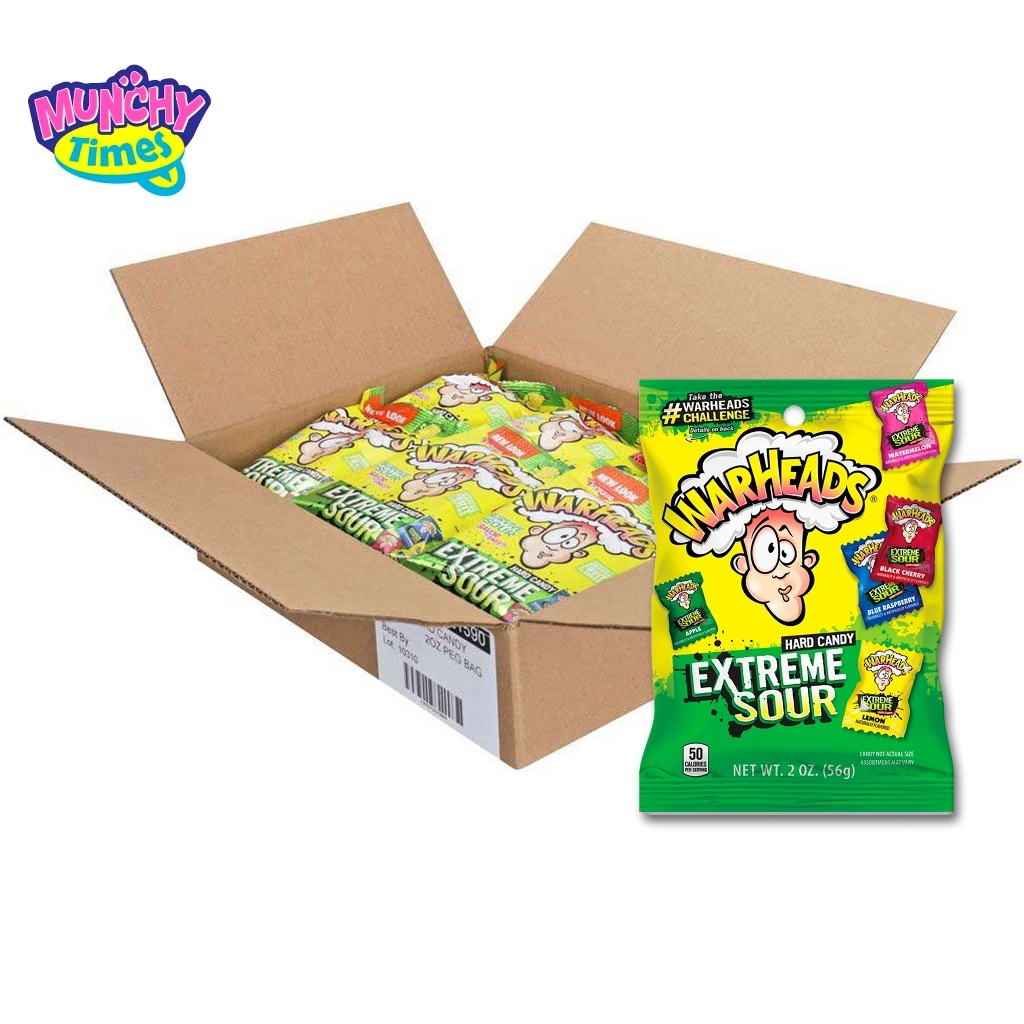 [ยกbox 12 ชิ้น] WARHEADS ลูกอมรสเปรี้ยวกลิ่นผลไม้ ชนิดต่างๆ (EXTREME SOUR HARD CANDY)