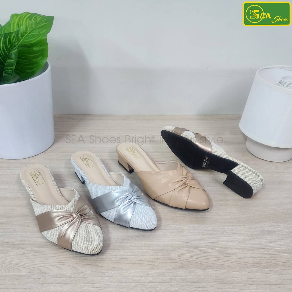 SEA Shoes(ซีชูส์) 9665-010 รองเท้าแตะสวมแฟชั่น ดีไซน์เรียบแต่ดูดี แมทช์ง่าย