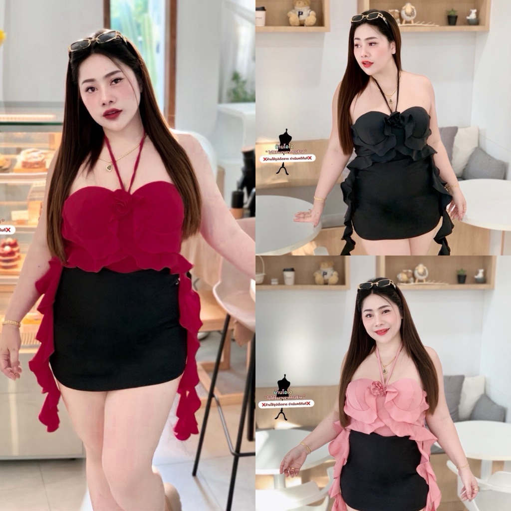 C40-S2H1🌹 ˚ ༘งานเสื้อกุหลาบกุใจน้อลน่ารักมากก🍹กอไก่.ล้านตัวว ใครใส่ก็สวยก็แซ่บใส่ได้2แบบ ผูกคอหรือเก