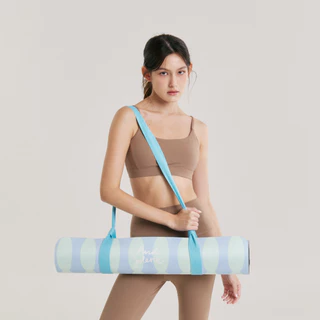 And Jolene Suede Yoga Mat เสื่อโยคะ เสื่อออกกำลังกาย หนา 5mm | Signature สีฟ้า Free Yoga Strap