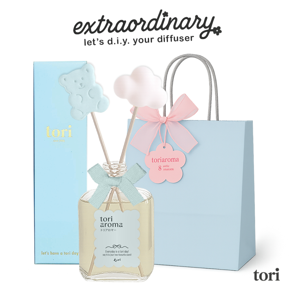 TORIAROMA | Extraordinary Cookie Bear & Cloud ☁️🐻‍❄️🩵 ก้านไม้หอม อโรมา พร้อมก้านปูนสุดน่าคิวท์ หอมน่ารักกก 🩵