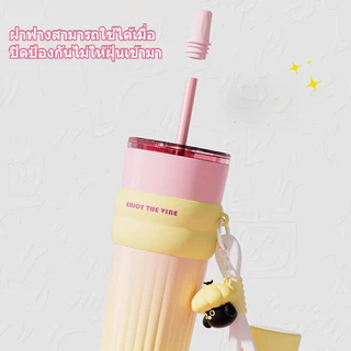 【ONDA】（COD）แก้วกาแฟสแตนเลสซับเซรามิกพร้อมฝาปิดขวดสูญญากาศสามารถเก็บความร้อนและความเย็น 700ml
