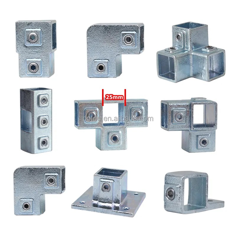 Postplaza ข้อต่อเหล็กกล่อง เคลือบกัลวาไนซ์ ขนาด 25x25mm/1 นิ้ว ข้อต่อ DIY ชั้นวางของ โรงเรือน
