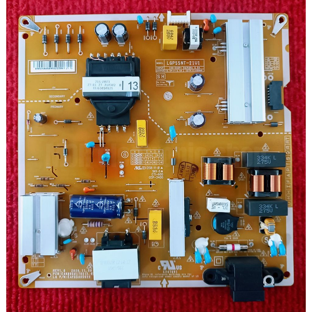 เพาเวอร์ซัพพลายทีวี LG สำหรับรุ่น 55NANO75TPA พาสบอร์ด EAX69501702
