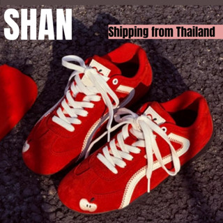 🚚จัดส่งจากประเทศไทย-รองเท้าฝึกหัดเยอรมันสีแดง,รองเท้าผ้าใบลำ…