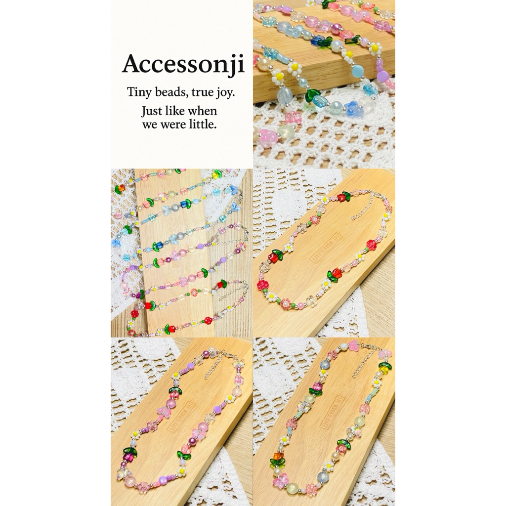 Accessonji 1 of 1 only Fairy Garden Bloom necklace สร้อยคอลูกปัดเซ็ทพิเศษ มีแบบละ 1 เส้นเท่านั้น
