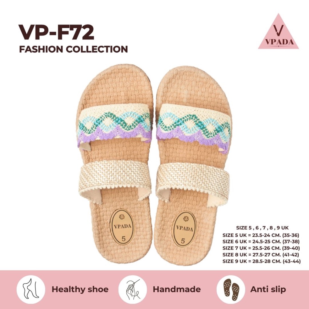 Vpada_sandals_VP-F72 Fashion Collection รองเท้าแตะชายหาดแบน รองเท้าแตะแฟชั่น