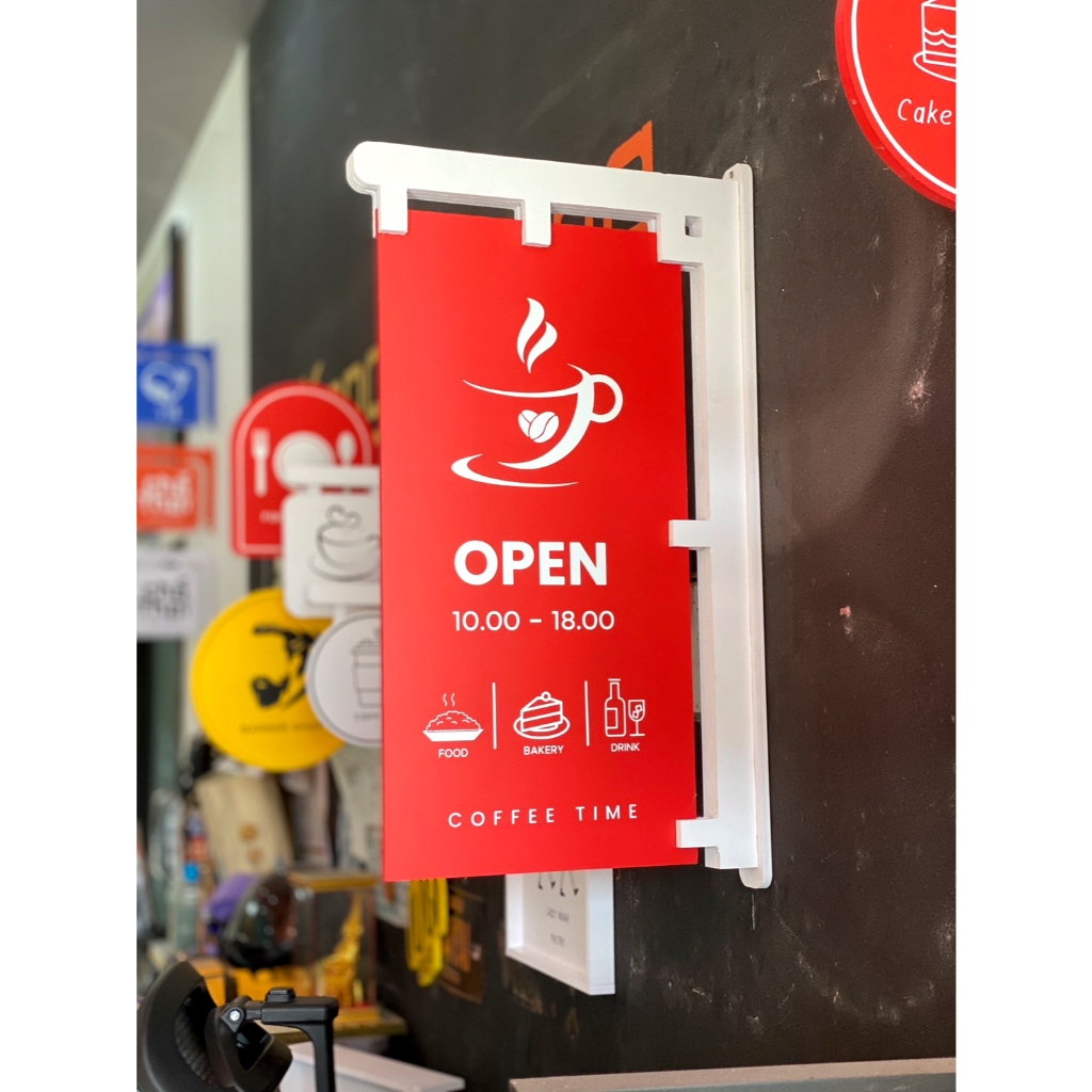 ป้ายโลโก้ร้าน ป้ายธงญี่ปุ่น หน้าหลัง ร้านคาเฟ่สุดเก๋ ป้ายร้านอาหาร  ป้ายร้านค้า ป้ายแต่งร้าน แบบ 2 หน้า สุดชิค! 38x65cm - รูปที่ 5