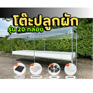 โรงเรือนปลูกผักไฮโดรโปนิกส์ สำเร็จรูป สำหรับวางกล่องโฟม ติดตั้งง่าย ไม่เป็นสนิม มีขนาดให้เลือก 10-30 กล่อง