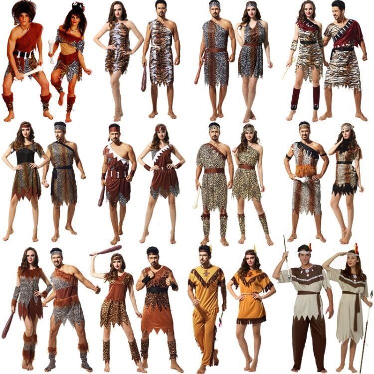 ชุดฮาโลวีน ชุดป่าเถื่อน ชาวอินเดียนดั้งเดิม  เสื้อผ้าชนเผ่าแอฟริกัน Halloween costume, savage costum