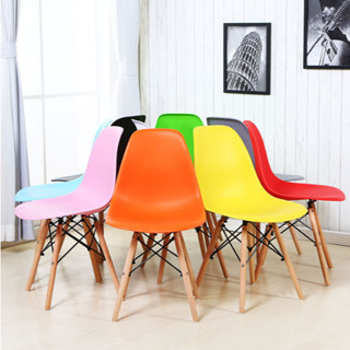 เก้าอี้ สไตล์โมเดิร์น สวยทันสมัย ที่นั่งพลาสติก ขาไม้สีบีช Y…