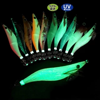 "ส่งจากไทย" 9สี โยกุ้ง โยตกหมึก เหยื่อตกหมึก เหยื่อกุ้งปลอม เรืองแสงในที่มืด UV เหยื่อตกปลาหมึก