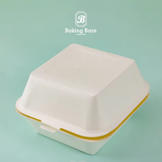 Baking barn (50ชิ้น) กล่องเบอร์เกอร์กระดาษสี่เหลี่ยม ฝาพับ กล่องอาหารกระดาษ