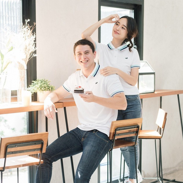 เสื้อโปโล สีขาว Bulltus Brand รุ่น Double Line Collection