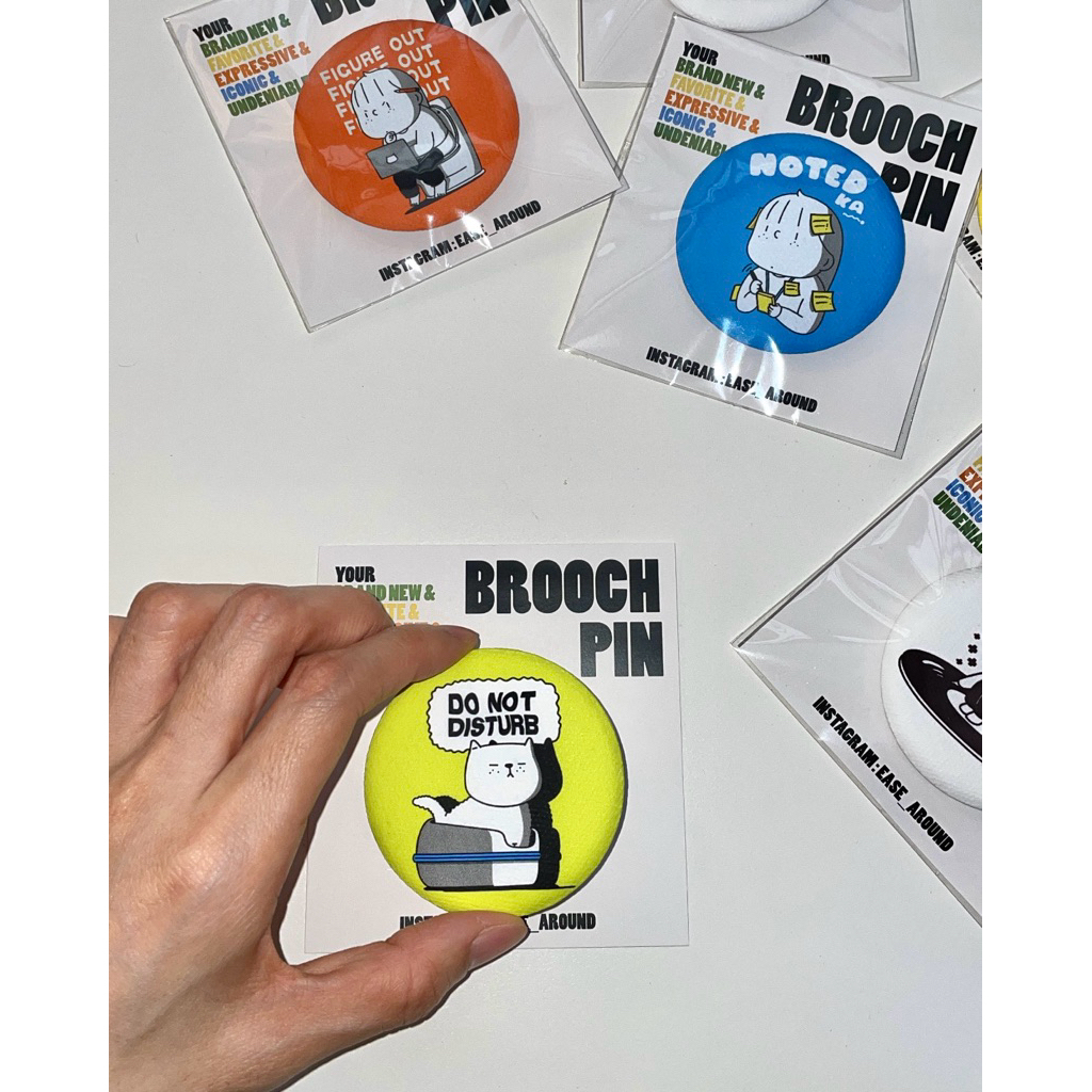เข็มกลัดผ้าเคลือบกันน้ำ BROOCH PIN (6 แบบ) | ease around