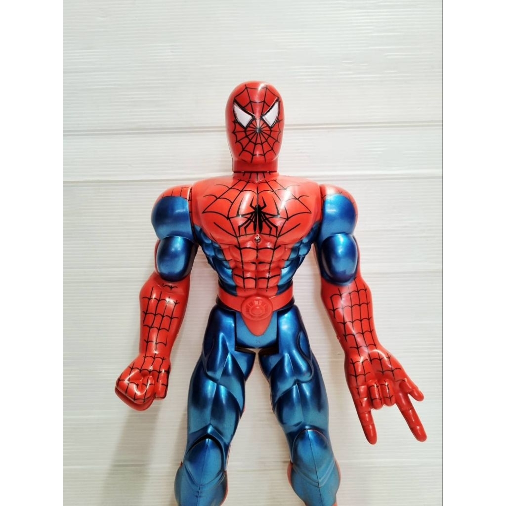 สไปเดอร์แมน กล้ามโตตัวใหญ่ สูง41cm spiderman สีเงามิลเลเนี่ยม มีเสียง มีไฟ Spider-man หุ่นยนต์ หุ่น เปลี่ยนท่าได้ - รูปที่ 7
