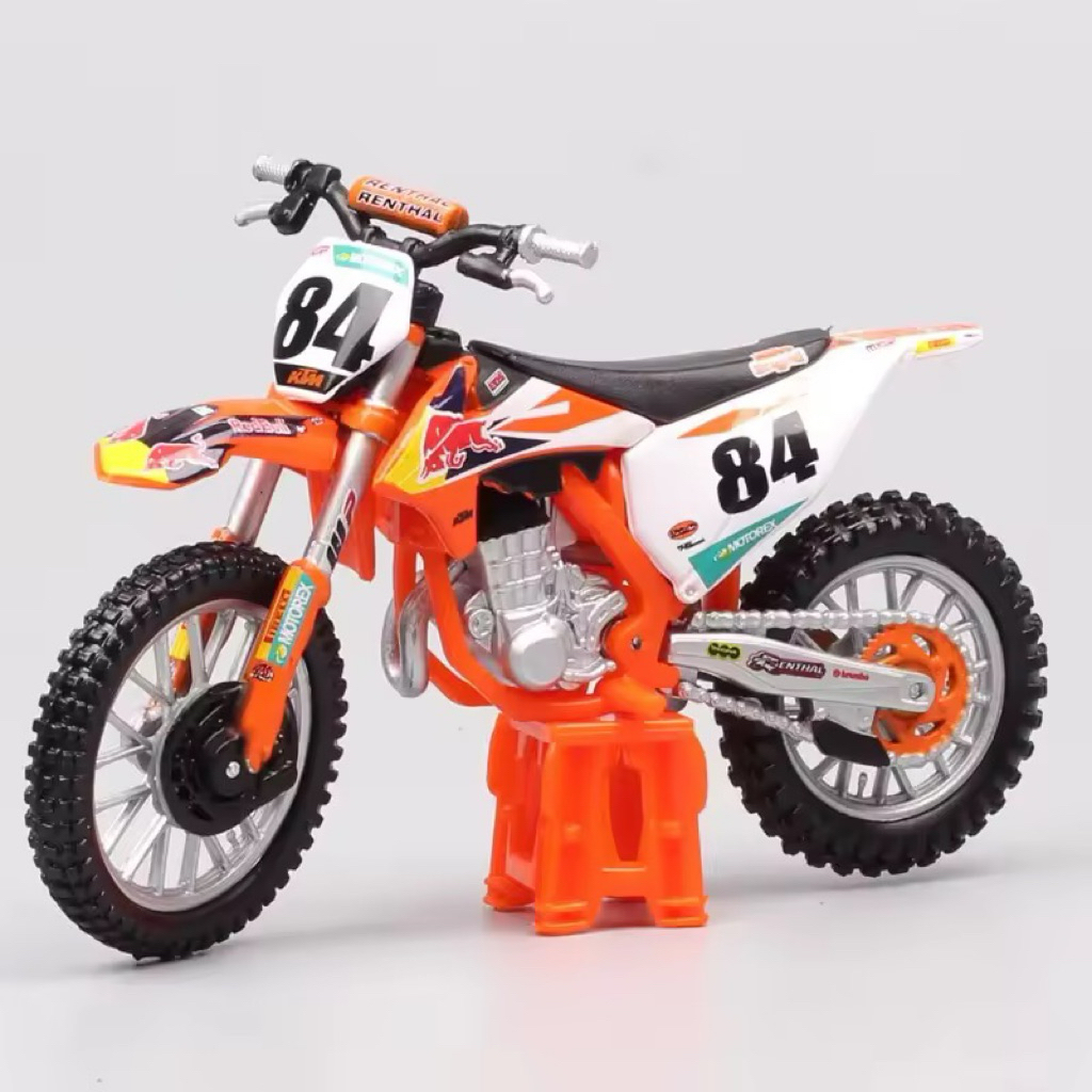 รถมอเตอร์ไซค์ KTM 450 SX-F 84 (งานโมเดลMaisto สเกล1:18) รายละเอียดสวยสมจริงสินค้าเป็นงานพลาสติกรายละเอียดตามภาพ