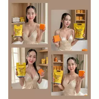 ((กระสอบ)) สบู่ส้มไวท์พลัสวิตซี 1 กระสอบ บรรจุ 5 ก้อน สบู่ White Plus Orange Soap light white ขัดผิว ขัดขี้ไคล 325 g.
