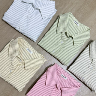 Alis shirt (เชิ้ตคอตตอนอัดยับ)