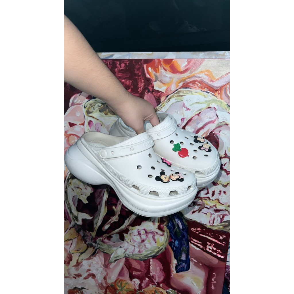 crocs ส้นตึก crocs classic bae clog w8 m6 มือ2