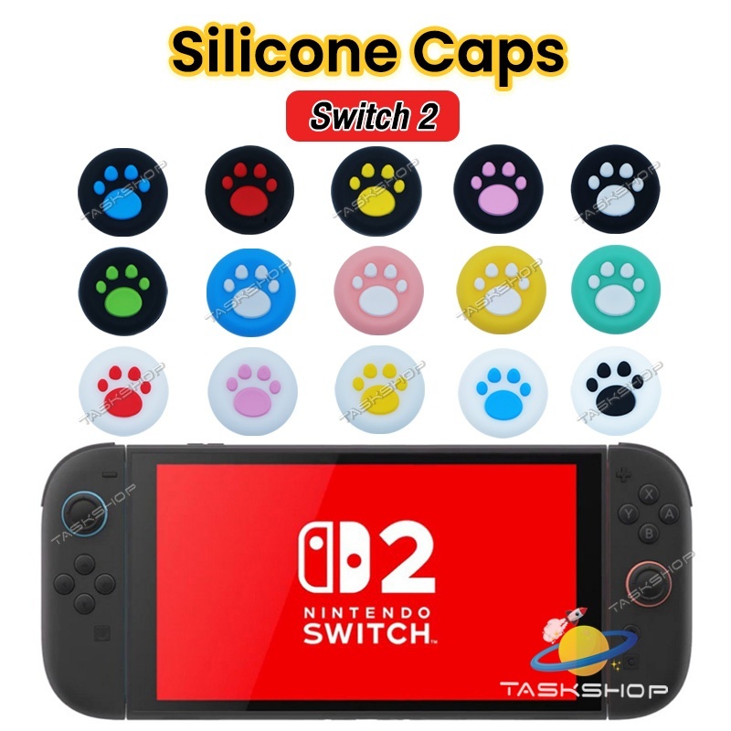 (1 ชิ้น)ใหม่ล่าสุด🔥ปุ่มยาง / จุกยาง / ซิลิโคน Switch 2🎮 ลายเท้าแมว🐾Silicone หุ้ม Analog Joy-Con สำหรับ Switch 2