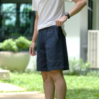 Bunker.clothes กางเกงยีนส์ขาสั้น ผู้ชาย ทรงตรง เย็บด้ายขาว Shorts Denim รุ่น YG-606