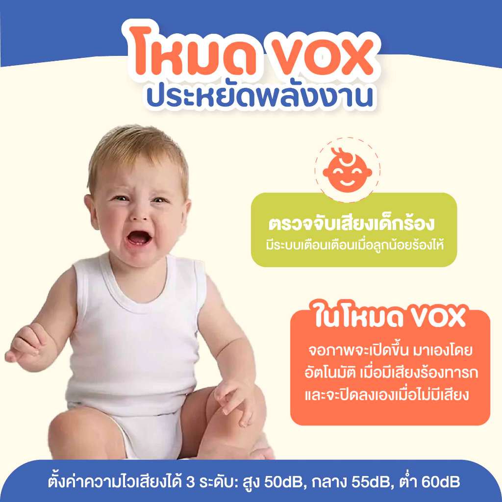 ส่งด่วน Baby Monitor รุ่น ABM900 กล้องเบบี้มอนิเตอร์  จอ2.8′ โต้ตอบได้2ทิศทาง ซูมได้4เท่า ราคา ถูกที่สุด ดีลบีเคเค แกลเลอรีภาพที่ 5