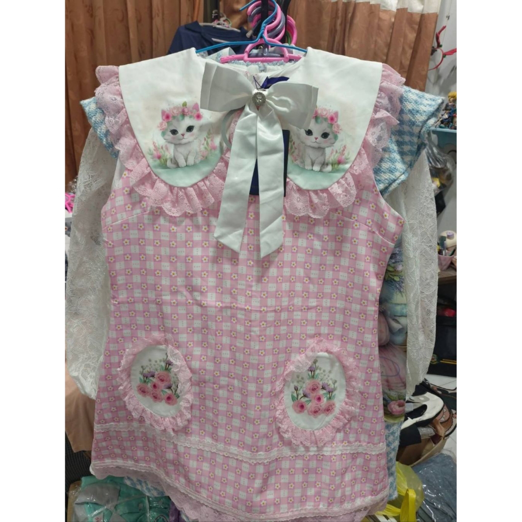 เสื้อลูกไม้ชมพู แมว OLT